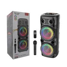 SING-E ZQS8210S Portable PA Speaker System 30W Rechargeable Outdoor Speaker Dual 8\" Subwoofer 1